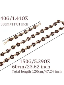 Acrylic flower bag chain strap gold metal decorative strap DIY handmade handbag strap 120cm