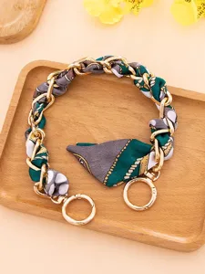 Cadena de metal y pañuelo de seda para bolso, elegante correa de repuesto para bolsos.