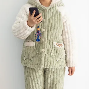 Plush loungewear set with cute phone pendant detailed view showing soft texture and cozy fit.