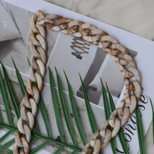 Acrylic handbag chain strap marble pattern resin replacement strap DIY accessory purse new