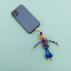 Handcrafted rope woven puppet keychain cute quirky bag and phone case charm pendant accessory