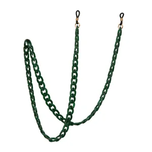 Green acrylic glasses chain strap stylish chunky eyewear holder cord for women daily wear