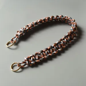 Handgemachter geflochtener Handtaschen-Ersatzriemen mit goldenen Ringen, 60cm Schultergurt.