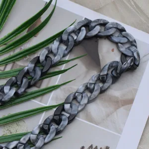 Medium acrylic bag chain strap 20mm by 30mm marbled grey fashion shoulder chain accessory