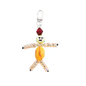 Handmade beaded doll keychain cute funny bag charm phone strap accessories keyring gift pendant.