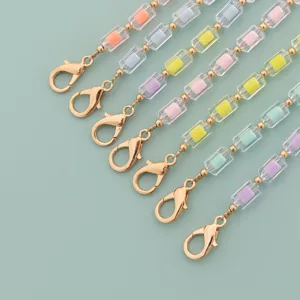 Colorful Beaded Bag Chain Acrylic Rainbow Bag Strap Replacement Handbag Purse Strap Women Fashion Bag Accessories