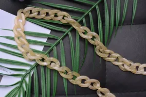Medium 20x30mm acrylic chain strap for handbags, stylish translucent resin purse replacement.