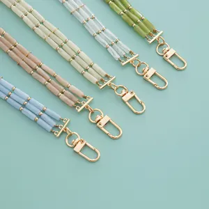 Acrylic Bamboo Style Triple-Row Bag Strap High Quality Long Crossbody Chain Replacement Strap With Metal Clasp For Women Handbag