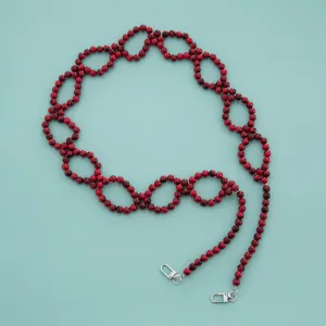 Woven Beaded Bag Strap Pearl Chain For Handbag Crossbody Bag Phone Chain Mask Chain Fashion Purse Strap Accessory