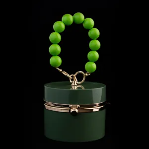 Acrylic Round Bead Bag Strap Replacement Handbag Handle Chain With Gold Metal Clasps For Women Purse Tote Shoulder Bag