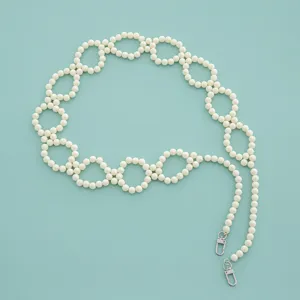 Imitation Pearl Beaded Bag Chain Strap Replacement Elegant Fashion Handbag Purse Accessory