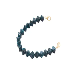 Acrylic beaded bag chain replacement dark green rhombus strap with gold clasps for handbags