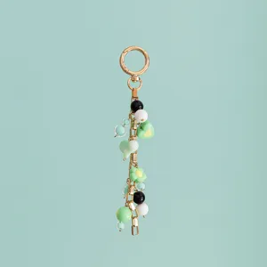 DIY Women Cute Bag Charm Macaron Series Resin Faux Pearl Mixed Women Keychain Handbag Pendant Jewelry Gift