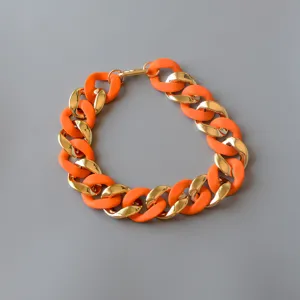 Geometric acrylic chunky chain necklace stylish statement collar necklace for women.
