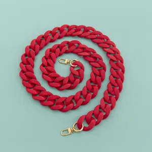Roter Acryl Taschen Kettenriemen breiter Schulter Ersatzriemen für DIY Handtaschen