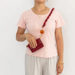 Catena per borsa spessa in resina acrilica con perla lanterna per tracolla fai da te.