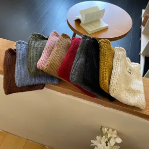Handgemachte Strick Mini Handytasche süße Häkel Umhängetasche für Herbst Winter