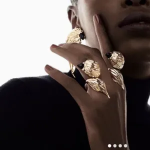 Vergoldeter verstellbarer offener Ring Luxus Designer Tier Vogel Käfer Statement Schmuck