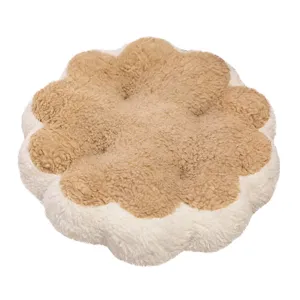 Fluffy flower cushion plush pillow, cute macaron floor tatami seat cushion for home decor.