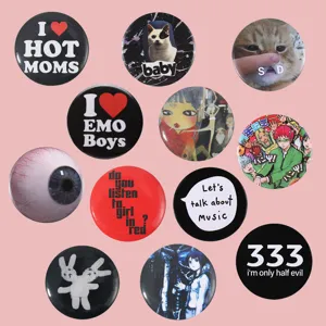 Cartoon Cat Meme Anime Character Round Badge Brooch Pin Alloy Tinplate Decorative Accessory For Clothing Backpack Teens Fans