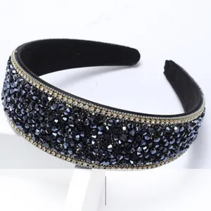 Elegant crystal rhinestone headband sparkling jeweled hair hoop for women fashion accessories