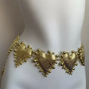 Goldene Herz Ketten Gürtel Vintage Metall Taille Schmuck Damen Kleid Zubehör Design