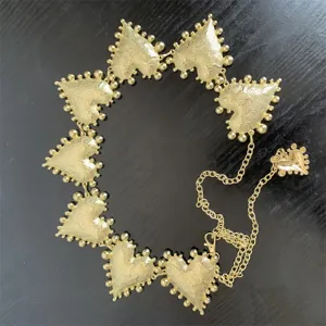 Vintage goldfarbene Herz Kette Gürtel für Damen Metall Taille Accessoire für Kleid Party