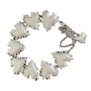 Silberner Metall Herz Kette Gürtel Vintage Y2K Taille Accessoire für Kleider und Anzüge.