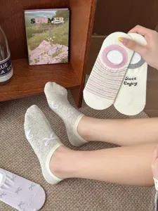 Damen Japanische Schleife Boot Socken Sommer Dünn Unsichtbar Atmungsaktiv Baumwolle Socken
