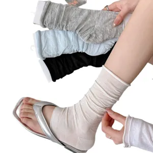 Sommer dünne Stulpen Stack Socks süßer Stil Ballett Core lässige lange Socken für Damen