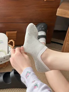 Women shallow cut boat socks summer breathable invisible cotton socks anti slip low cut comfort