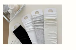 Summer cotton mesh leg warmers ballet style long knit socks detail view, breathable and soft