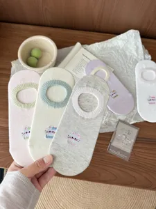 Japanese style women shallow invisible boat socks summer thin breathable cotton socks detail view