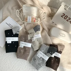 Herbst Winter dicke warme Katze Mittelsocken weiche Gemütliche Fleece Damen Socken Strümpfe