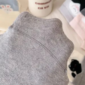 Comfortable grey knit seamless women socks with stylish design, perfect for daily wear.