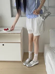Spring summer thin mid calf mesh socks sweet Japanese style breathable cute heart white women socks