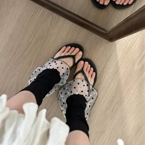 Women Slender Leg Warmers Thin Spring Summer Polka Dot Lace Ruffle Slouch Socks Vertical Striped JK Lolita Hosiery
