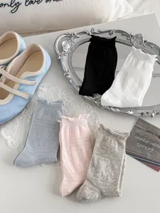 Sommer dünne Mesh Rüschen Socken atmungsaktiv mittlere Röhre süßer Stil Alltagsbekleidung