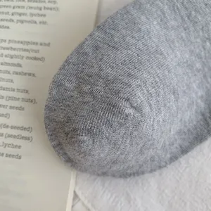 Grey combed cotton socks detail view, soft knit texture, comfortable winter sock close up