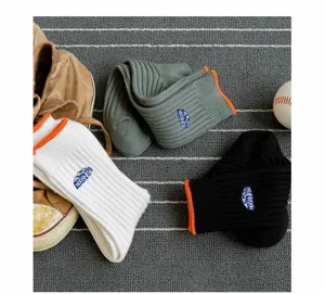 Herren lange Baumwollsocken Winter dicke sportliche Freizeit Crew Socken weiß grau schwarz