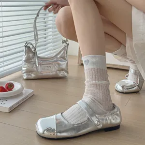 Spring summer mesh mid tube socks cute heart embroidery sweet Japanese style college women socks