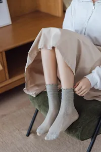 Damen Mesh Rüschen Schlapp Socken atmungsaktiv Frühling Sommer Freizeit Mode Strümpfe