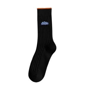 Herren lange Baumwollsocken schwarz japanischer Stil Sport Basketball dicke Freizeitsocken