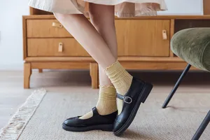 Süße Rüschen-Netz-Socken für Damen, atmungsaktive Baumwoll-Frühlings- und Sommermode Socken.