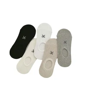 Sommer Schleife Bestickung Bootssocken, einfarbig dünne rutschfeste unsichtbare Socken.