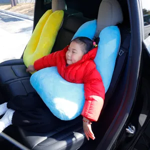 Cuscino a U da viaggio per auto per bambini peluche supporto per dormire cartone animato