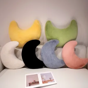Soft moon plush pillow cute stuffed doll colorful crescent cushion for living room sofa decor