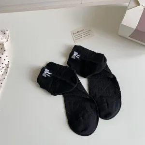 Summer thin Japanese bow boat socks, breathable low-cut cute short socks for women.