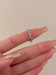 Exquisite crown diamond ring, minimalist silver ring, elegant jewelry for women daily wear.