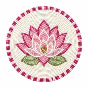 Handmade seed bead beaded lotus flower coaster table mat exquisite home decor craft hot pad